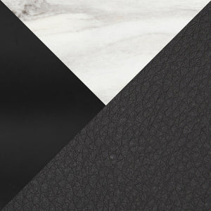 English Elm Cosmo-Daniella Black 5-Piece Square Dining Set – White Wood Top, Black Faux Leather Chairs, Modern Elegance B202S01421