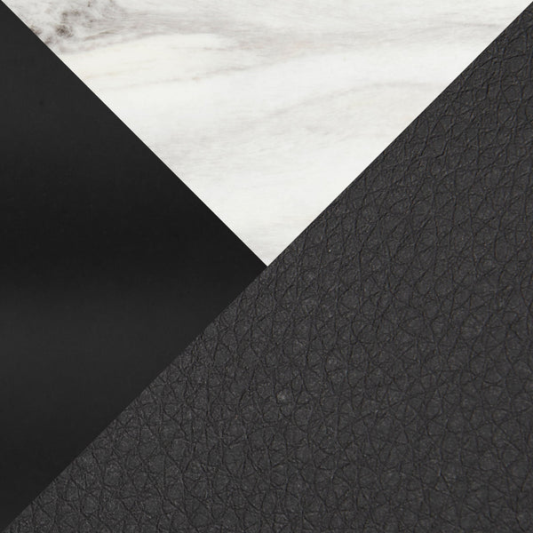 English Elm Cosmo-Daniella Black 5-Piece Square Dining Set – White Wood Top, Black Faux Leather Chairs, Modern Elegance B202S01421