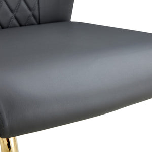 English Elm Table and Chair Set 8 Seater Oval Glass Dining with Glamorous Gold Base Modern Luxe Dark Gray,Gold,Transparent W1151S04723