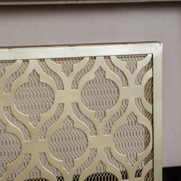 English Elm Christopher Knight Home® - FIRE Iron Single Panel Elmer Fireplace Screen — Durable Decorative Hearth Shield Protects Home Interiors Gold 61130.00GLD