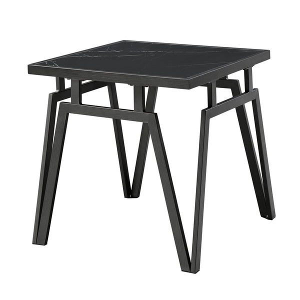English Elm Modern Gaffney 3-Piece Occasional Table Set with Black Sintered Stone Tops & Bronze Metal Base, Sleek Stylish Accent Furniture B011P297664