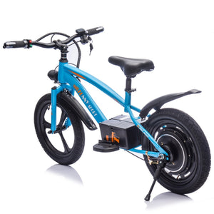 English Elm 24v Kids Electric Dirt Bike 300w Motor 16in Pneumatic Tires Adjustable Seat Ages 5 to 12 Blue W1578P335445