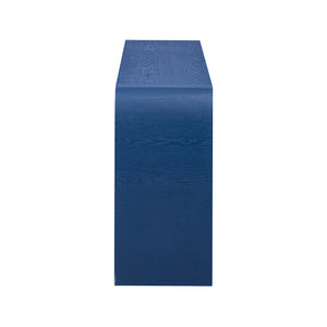 English Elm U-Style Ash Veneer Four-Door Storage Cabinet with Curved Legs, 220lb Top Capacity for Hallways Navy Blue N711P241277V