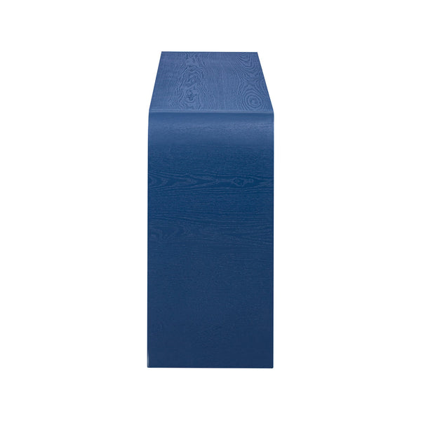 English Elm U-Style Ash Veneer Four-Door Storage Cabinet with Curved Legs, 220lb Top Capacity for Hallways Navy Blue N711P241277V