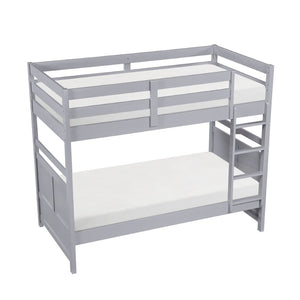 English Elm Bunk Bed Twin Over Solid Wood Frame with Guard Rails for Kids Shared Rooms Gray B011S02322