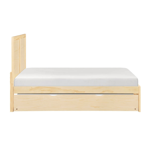 English Elm Contemporary Full Platform Bed Tall Headboard Natural Pine Wood Scandinavian Bedroom Frame B011S02456