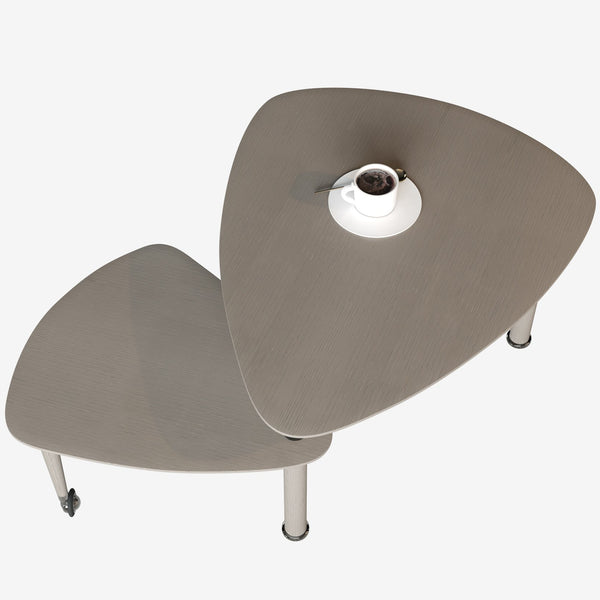 English Elm 360 Rotatable Sintered Stone Top Coffee Table with Sliding Function, Modern Marble-Look Surface & Wood Legs Dark Brown W2899P372757