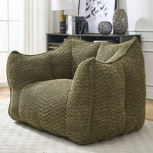 English Elm Sofa plush beanbag chair with superfiber cover and resilient foam filling for ultimate home comfort and relaxation Olive Green W1996P252266