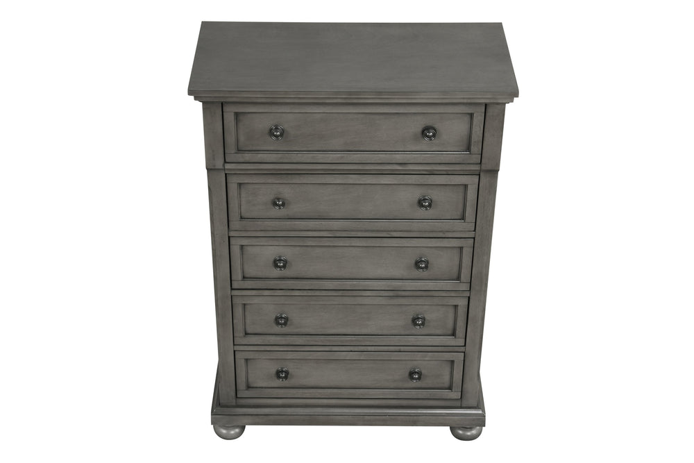 English Elm Meade Contemporary 5-Drawer Chest with Felt-Lined Top, Dovetail Construction & Wood Feet for Style Gray 39.5 L x 53 W x 20.5 H B078P301547