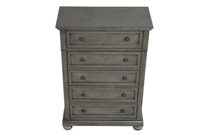 English Elm Meade Contemporary 5-Drawer Chest with Felt-Lined Top, Dovetail Construction & Wood Feet for Style Gray 39.5 L x 53 W x 20.5 H B078P301547