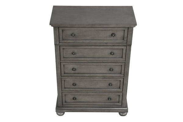 English Elm Meade Contemporary 5-Drawer Chest with Felt-Lined Top, Dovetail Construction & Wood Feet for Style Gray 39.5 L x 53 W x 20.5 H B078P301547
