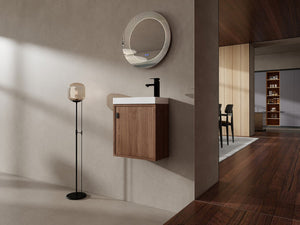 English Elm 18.5" Wall-Mounted Bathroom Vanity With Resin Sink, Soft-Close Door & Stylish Natural Walnut Finish W1972P362141
