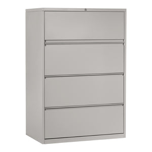 OSP Home Furnishings 36" Wide Lateral File Cabinet with Four Drawers Ball Bearing Slides and Locking Security 4 LF436-HF