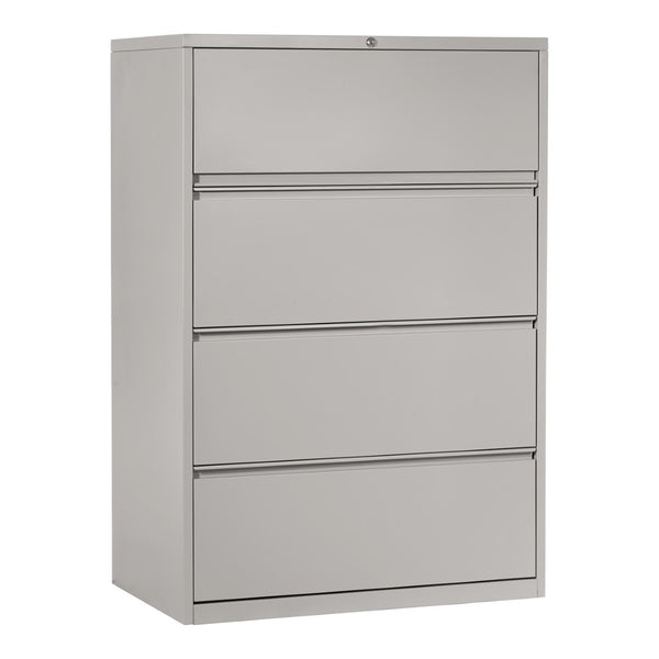 OSP Home Furnishings 36" Wide Lateral File Cabinet with Four Drawers Ball Bearing Slides and Locking Security 4 LF436-HF