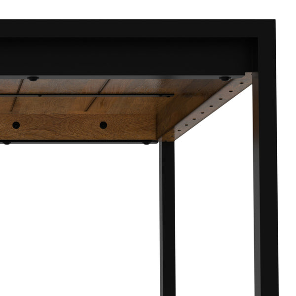 English Elm McKenzie Solid Mango Wood Dining Table Light Tobacco Finish with Black Iron Legs, 66"x40" Rustic Modern B136P203503