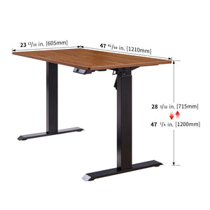 English Elm Electric Sit Stand Desk with Seamless One Piece Top and Industrial Steel Frame W1769P345628