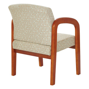 OSP Home Furnishings Medium Oak Visitor Chair with Lumbar Support Padded Seat for Office or Reception Luna WD380-K100
