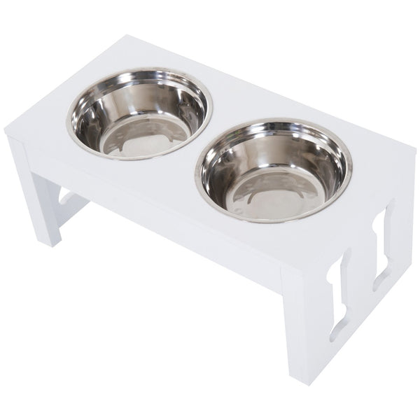 English Elm Pawhut 23" Stylish Elevated Dog Feeding Station With Stainless Steel Bowls For Healthy Digestion W2225P217609-GIGA