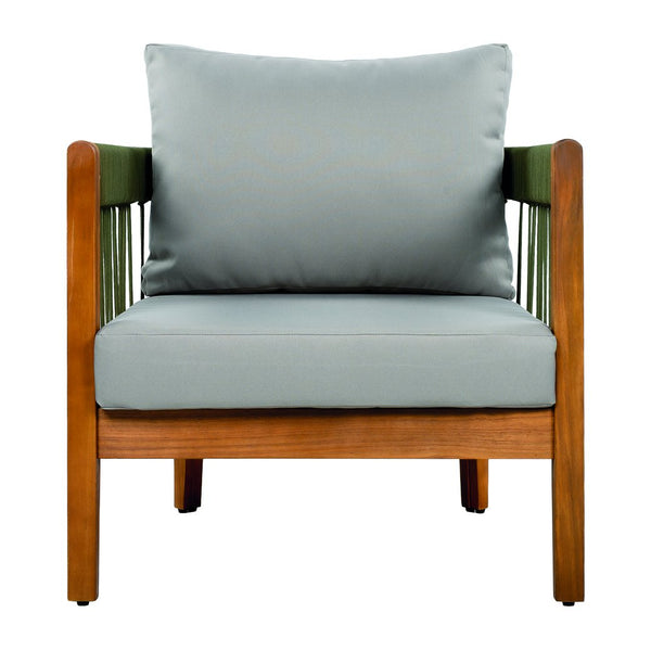 English Elm Christopher Knight Home® - [Set Of 2] Stylish Acacia Wood Outdoor Lounge Chairs With Handwoven Rope & Water-Resistant Cushions N767P265743E_2