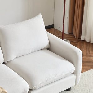 English Elm Christopher Knight Home® - 99 Modular 3-Piece Sectional Sofa with Solid Eucalyptus Frame, Reinforced Springs, Easy Assemble White N773IS00003W