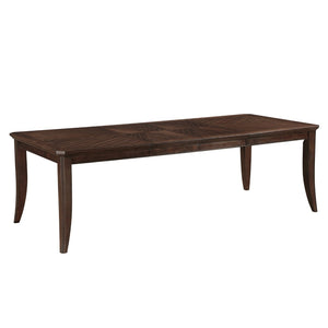 English Elm Traditional Cherry Finish Extendable Dining Table with Dark Walnut Inlay Seats Eight B011P450615
