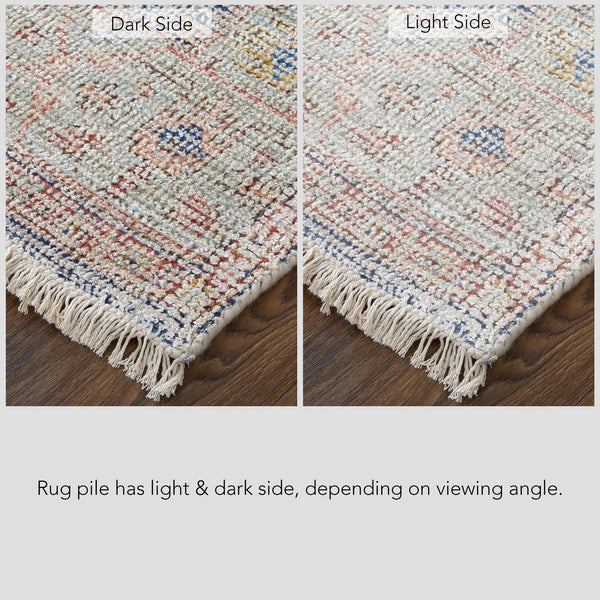 Feizy Rugs Caldwell Handwoven Wool And Viscose Area Rug - Transitional Bohemian Design For Timeless Elegance Ivory,Blue,Red Wool,Viscose 8798127fbluornh00