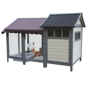 English Elm Large Breed Outdoor Doghouse Solid Fir Wood Covered Porch Weatherproof Asphalt Roof W1431S00013