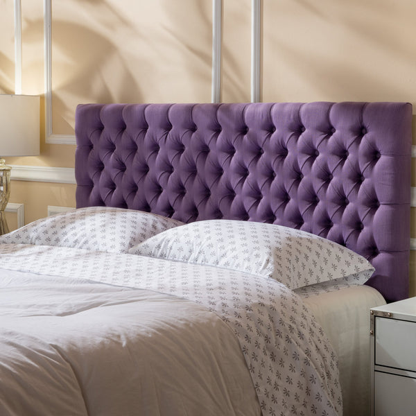 English Elm Christopher Knight Home® - Tufted Upholstered Queen Size Headboard with Button Detail, Adjustable Height, Velvet Finish, Modern Appeal Light Purple 55444.00LPUR