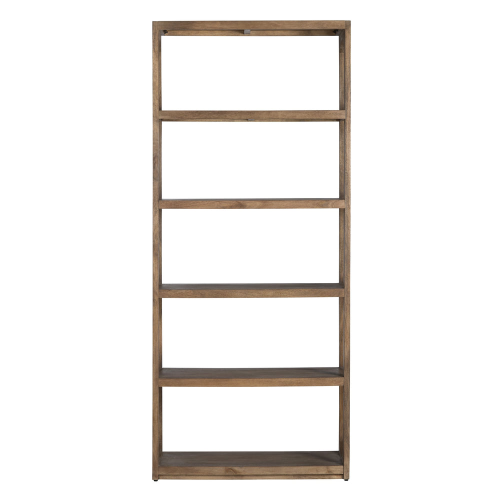 Crestview Collection Solid Wood Etagere Bookshelf With 5 Open Shelves - Stylish Natural Wood Design For Storage & Display Brown Solid Wood Cvfnr4412