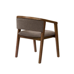 English Elm Christopher Knight Home® - U-shaped Mid-Century Dining Chair with Armrests, Bouclé Upholstery, High-Density Foam Comfort Brown,Walnut N771P331338W