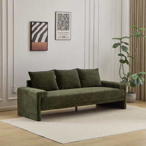 English Elm Christopher Knight Home® - Algora Modern 84.5" 3-Seater Velvet Sofa with Durable Wooden Frame, Breathable Foam Cushions Green N773IS00037G