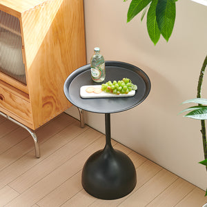 English Elm sidetable Black Metal Side Table Set, Sturdy Dual Tier Design, 35lb Load, Easy 3-Minute Assembly W347P235137