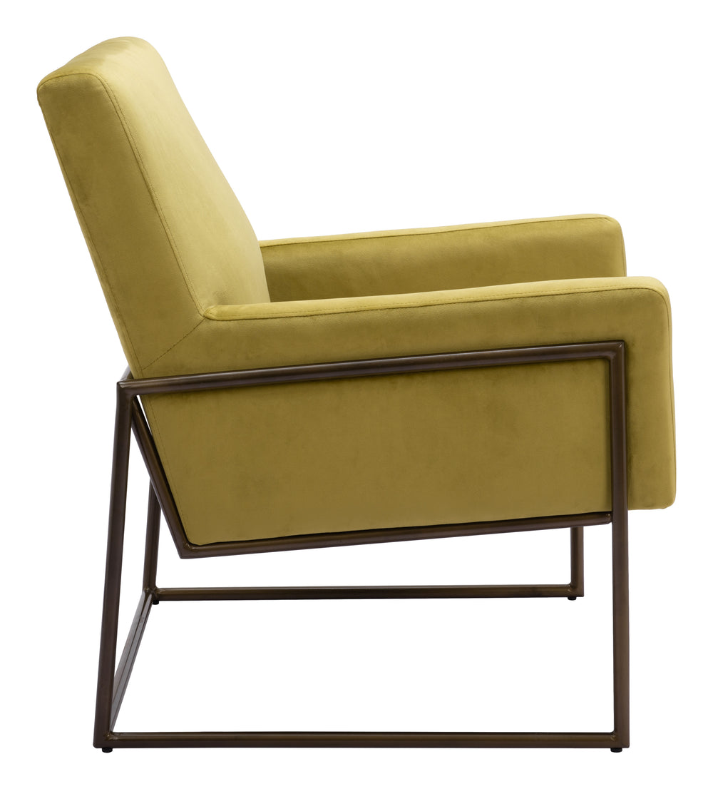New York Accent Chair Olive Green 109522 Zuo Modern