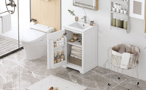 English Elm 20" Bathroom Vanity With Soft-Close Door, Ceramic Sink, Adjustable Shelves & Chic Storage Solutions N725P351852K