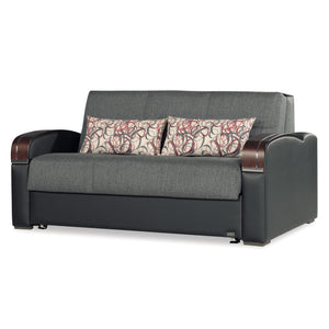 English Elm PrimeNest SlumberCore Collection Upholstered Convertible Sofabed with Storage, PU Leather, Compact Comfort and 900 lb Capacity Black,Gray B030P286590