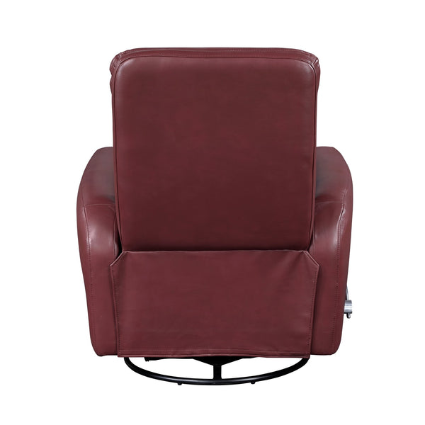 English Elm Glider Swivel Recliner Chair with Smooth Gliding Motion, Breathable Faux Leather, Luxurious Comfort and Space-Saving Design Red 34 L x 31 W x 26.5 H B011P287702