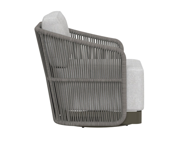 Sunpan Allariz Swivel Armchair - Modern Outdoor Seating with UV Resistant Fabric and Durable Aluminum Frame Warm / Gracebay Light Grey