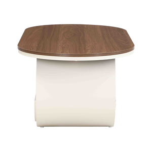 English Elm Luxury Oval Coffee Table with Drawer 47.24" — Sturdy White Metal Frame, Adjustable Feet, 110lb Capacity W821S00032