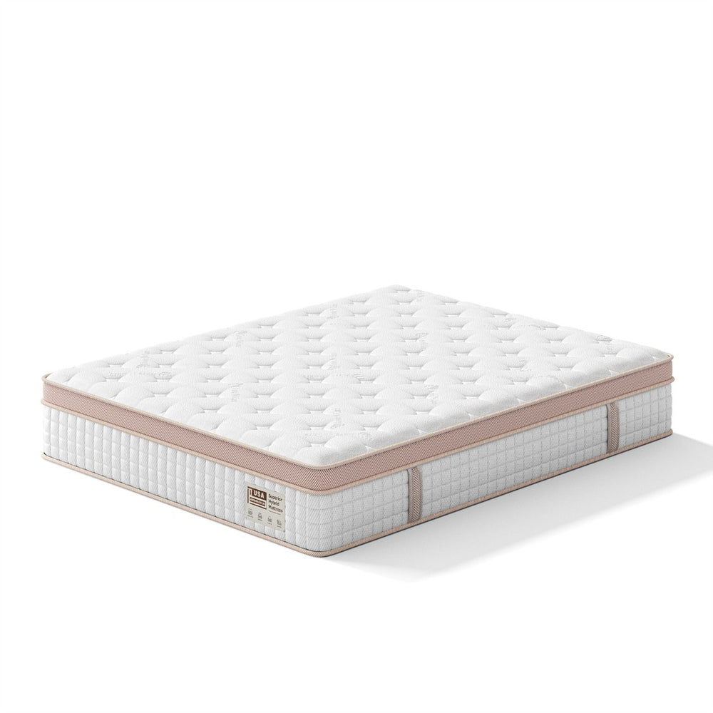 English Elm 12 Inch Queen Gel Foam Pocket Spring Hybrid Mattress Firm Support Spinal Relief B2716P455241