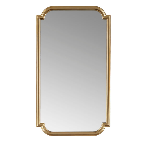 JLA Home Madison Park - Gold Scalloped Wood Wall Mirror with Metallic Gold Frame, Ready-to-Hang Rectangular Accent Piece MP95F-0318