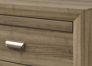 English Elm 1pc Contemporary Six-Drawer Wooden Dresser with Metal Pulls, Warm Wood Finish, Spacious Bedroom Storage Light Brown 18.19 L x 60.16 W x 41.81 H B2741P383313