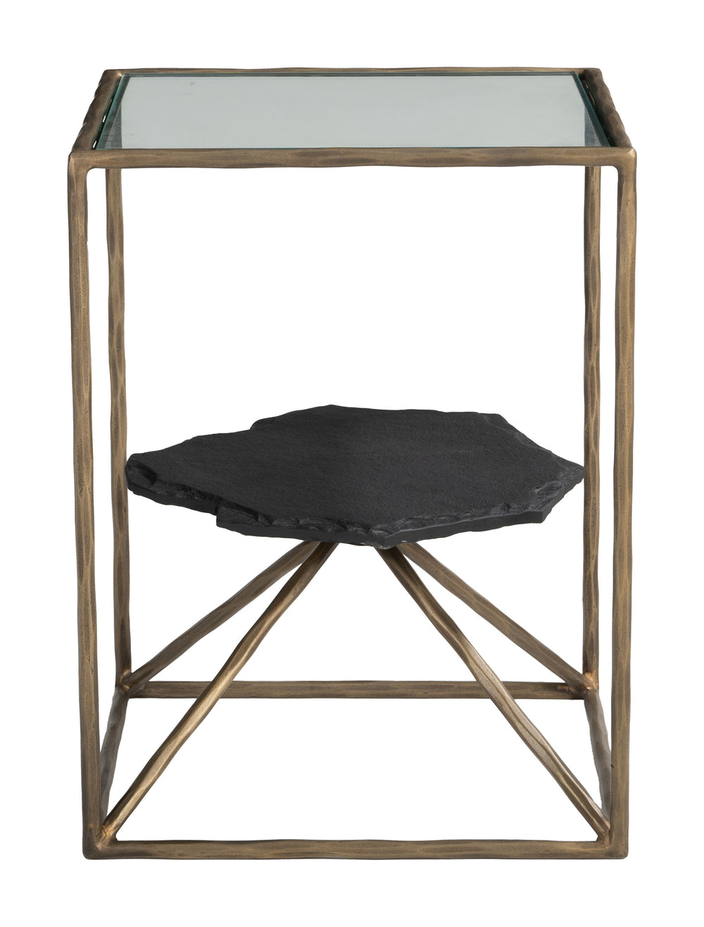 Zuo Modern Ranol Side Table In Brass Finish - Elegant Glass & Marble Design For Modern Living Spaces Brass Glass,Natural Marble,Iron 110601-zuo-modern