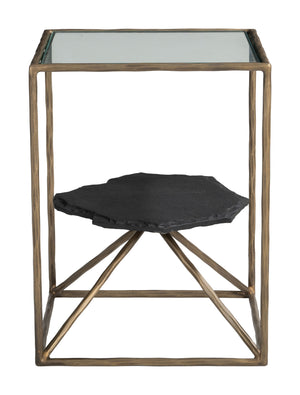 Zuo Modern Ranol Side Table In Brass Finish - Elegant Glass & Marble Design For Modern Living Spaces Brass Glass,Natural Marble,Iron 110601-zuo-modern