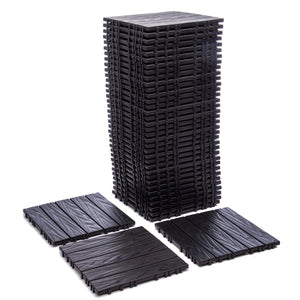 English Elm 68-pack Interlocking Plastic Deck Tiles Wood Grain Waterproof Outdoor Patio Floor Set W1578P454036