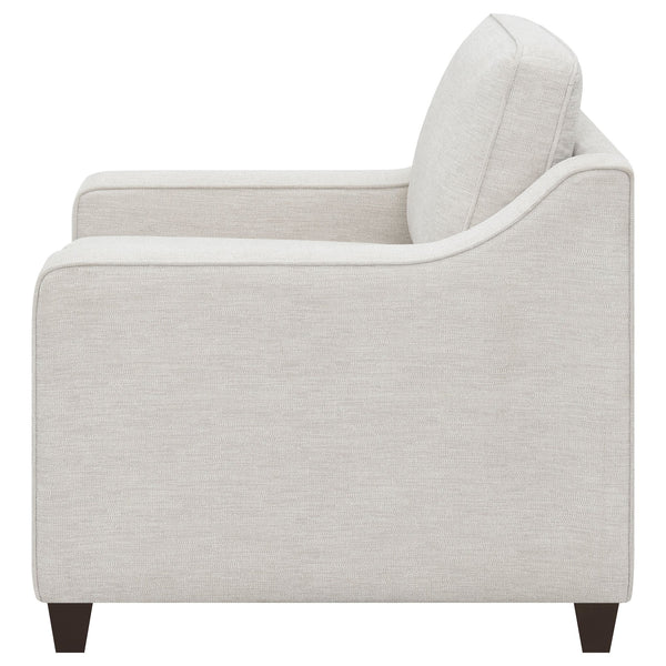 English Elm Mahaffey Beige Upholstered Chair with Sloped Track Arms, Textured Chenille Comfort for Living Rooms B062P340751