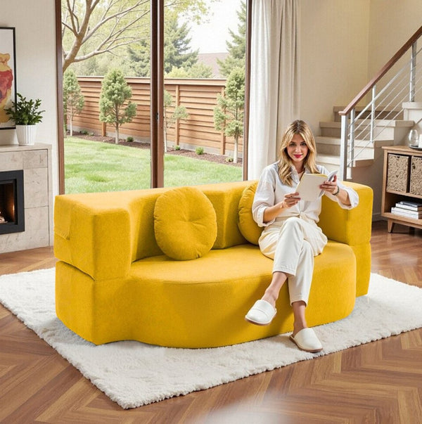 English Elm 2-In-1 Convertible Modular Sofa Bed With Memory Foam - No Assembly, Space-Saving Comfort For Any Room P1 W3653P355635-GIGA