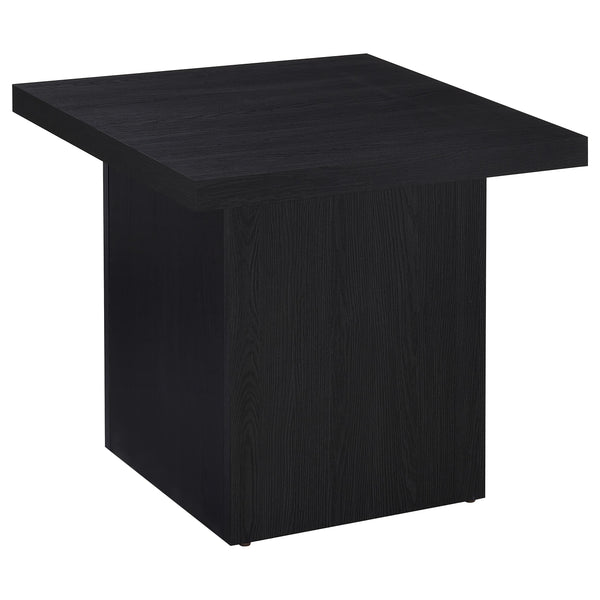 English Elm Exeter Modern Black Square End Table with Tall Boxy Profile, Engineered Wood, Minimalist Geometric Design B062P375428