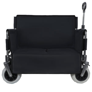 English Elm 3-in-1 Convertible Folding Utility Wagon with Bench Seat All Terrain Heavy Duty Black W2932P354211