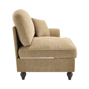 English Elm Sofa Rsf Sectional Chenille Upholstery with Spindle Legs and Detachable Ruffle Skirt W3041P332575