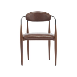 English Elm Christopher Knight Home® - Dining Arm Chairs Set Of 2 - Modern Dark Brown Upholstered Design With Iron Frame For Comfort N771P232981W